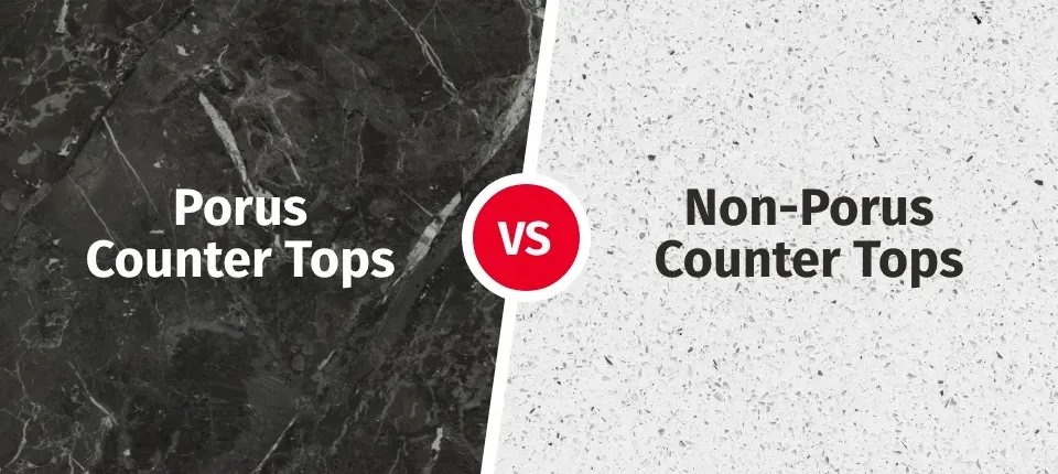 Porous versus Non-Porous Counter tops graphic